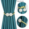 thumbnail image 3 of [Two-Piece] Clip-on Curtain Tiebacks for Window Decoration - Braided Rope Clip-on Curtains with Pearl Buckles, Suitable for Home, Kitchen, and Office Windows, Blackout Sheer, 3 of 4