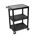 thumbnail image 1 of Luxor 3 Shelf Utility Cart with Four 4" Heavy Duty Casters Black, 1 of 2