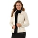 thumbnail image 1 of Blazer informal estilo peplum con botones y cuello de Peter Pan para mujer blanco S, 1 of 6