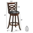 thumbnail image 3 of Drevy Bar Stools, Counter Height Dining Chair, Fabric Upholstered 360 Degree Swivel, PVC Cushioned Seat, Perfect for Dining and Living Room (Height 29"), 3 of 8