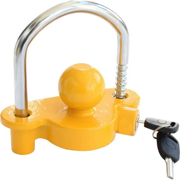MaxxHaul 50640 Universal Trailer Coupler Lock for 1-7/8", 2", and 2-5/16" Couplers Yellow