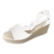 thumbnail image 1 of Bmisegm Women's Summer Fashion Cloth Strap Wedge Sandals Open Toe Fish Mouth Light Sandals Womens Sandals Summer White 7.5, 1 of 7