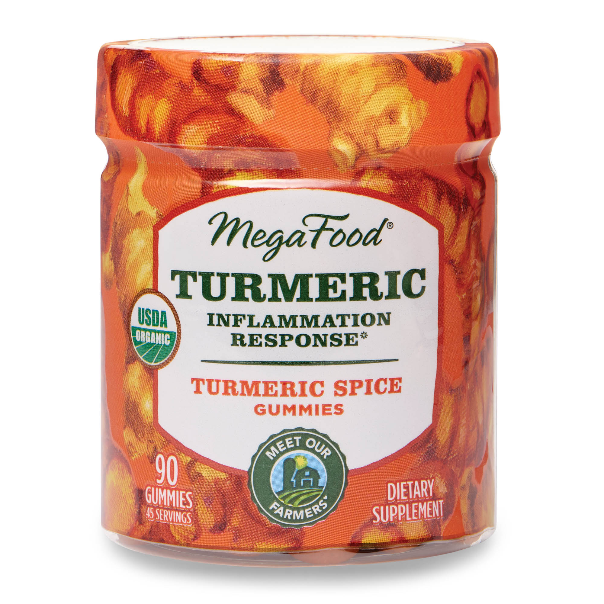 MegaFood, Certified Organic Turmeric Spice Gummies, Soft Chew