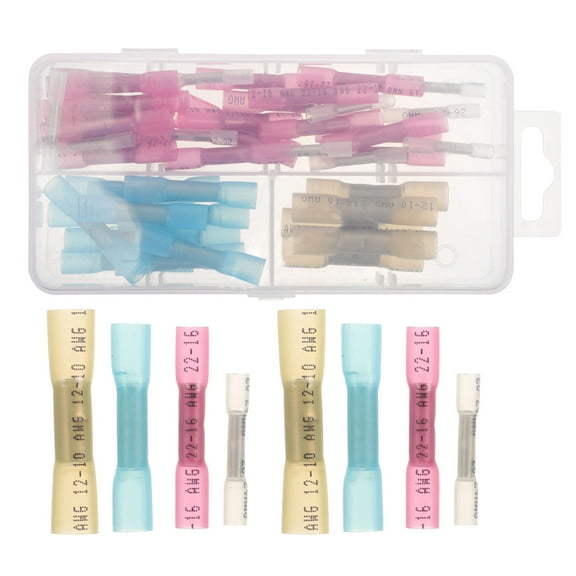 CRAFTHROU 50Pcs Automotive Connectors Heat Shrink Connectors for Electrical Wire Connection and Waterproof