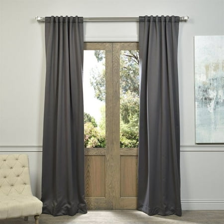 Exclusive Fabrics & Furnishing Anthracite Blackout Curtain Panel (Set of 2) 108-in 50-in