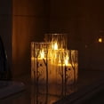 thumbnail image 2 of Rhytsing Birch Design Glass Battery Operated LED Candles with Timer, Flameless Pillar Candles Spring & Summer Decor- Include 6 Batteries, 2 of 6