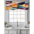 thumbnail image 4 of Abstract Geometric Curtain Valances for Windows, Orange Neutral Modern Art Kitchen Valance Window Treatment, Light Filtering Block Curtains for Bathroom/Bedroom/Living Room 42'' x 18'', 4 of 9