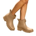 thumbnail image 2 of Women’s Flat Heel Waterproof PVC Ankle Rain Boots, Non-Slip Slip On Short Rubber Footwear for Garden, Kitchen & Outdoor Working Khaki 8, 2 of 7