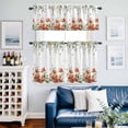 thumbnail image 2 of Red Poppy Kitchen Curtains Sets for Windows 24 Inch Length, Spring Farmhouse Country Flower Leaf Plant Rod Pocket Window Treatments Tier Curtains and Valances Set for Bedroom/Bathroom, 2 of 8