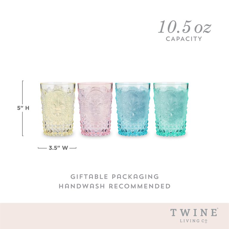Acrylic Embossed Tumblers (Set of 4) Twine