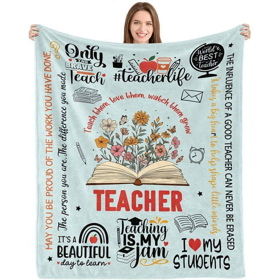 Teacher Blanket Gifts, Teacher Appreciation Gifts for Women, Teacher Gifts for Women Men, Teachers Day Graduation Gifts, Birthday Gifts for Teachers, Best Teacher Gifts Throw Blanket 60lx50w