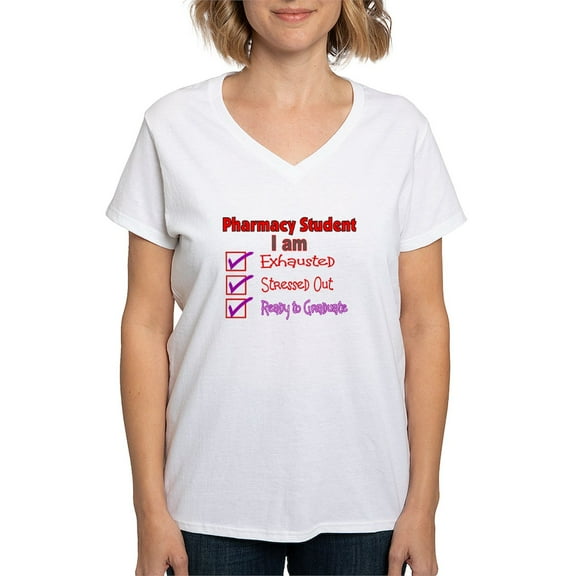 CafePress - Pharmacy Student Women's V Neck T Shirt - Womens Cotton V-Neck T-shirt