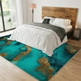 thumbnail image 3 of Green Gold Marble Area Rug, Retro Abstract Luxury Machine Washable Carpet, Lightweight Portable Breathable Soft Comfortable for Bedroom Living Room Study Office 3x4ft, 3 of 7