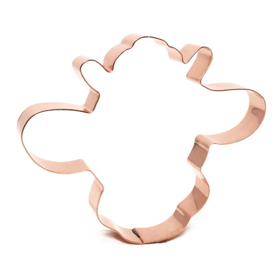 Cute Cow Face Metal Cookie Cutter 4.75 x 4.25 x 0.75 inches - Handcrafted Copper Cookie Cutter by The Fussy Pup