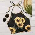 thumbnail image 4 of Fengqque Women Ladies Flowers Print Sleeveless Pullover Vest Tank Crop Tops Shirts, 4 of 5