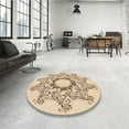 thumbnail image 3 of Ahgly Company Indoor Square Patterned Bronze Brown Area Rugs, 5' Square, 3 of 6