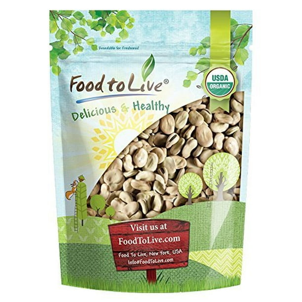 Organic Fava Beans, 1 Pound Broad Beans, NonGMO, Kosher, Sproutable by Food to Live