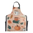 thumbnail image 6 of Yayeee Chief Kitchen Apron with Pockets for Cooking Water Resistant Unisex Adjustable Neck Strap, Pink Fall Coffee, 6 of 7