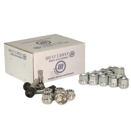 West Coast Wheel Accessories W55012SB 5 Lug Wheel Installation Kit - Black