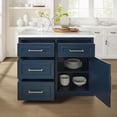 thumbnail image 2 of Crosley Furniture Cutler Faux Marble Top Kitchen Island in Navy/White Marble, 2 of 16