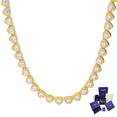 thumbnail image 1 of COLLAR SWAROVSKI TENIS DORADO ORO CORAZONES BLANCOS ARIANA GRANDE CRISTALES MUJER + KIT DE REGALO, 1 of 6