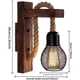 thumbnail image 5 of Lámpara colgante de pared vintage con cuerda de cáñamo de hierro y madera industrial, fácil instalación con cableado para cafeterías, tiendas, restaurantes, estilo industrial de granja, 5 of 5