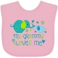thumbnail image 3 of Inktastic My Grammy Loves Me Cute Elephants Boys or Girls Baby Bib, 3 of 4