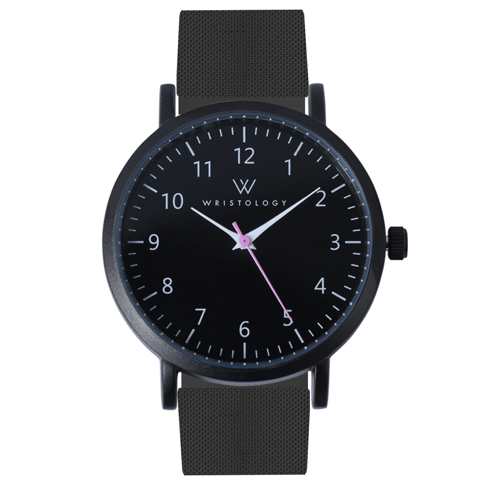 WRISTOLOGY Olivia Black Womens Numbers Watch For Nurses Large Face