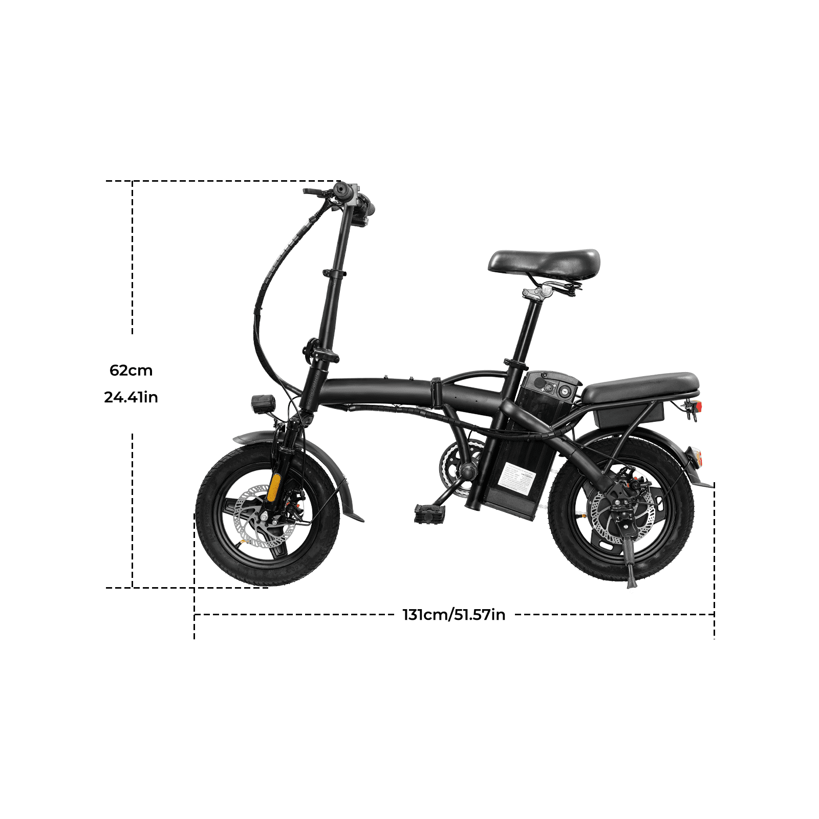 Kunyun 48V 10.4Ah Electric Bike for Adult,14"Tires,400W Motor,19.9Mph,30 miles Range Ebike,Dual Disc Brakes,Adjustable Seat Electric Folding Bicycle,UL 2849