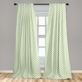 thumbnail image 5 of Ambesonne Retro Curtains, Big Little Squares Tile, Pair of 28"x84", Lime Green White, 5 of 5