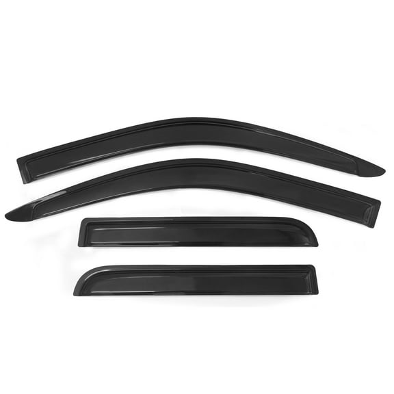 Ikon Motorsports Compatible with 04-12 GMC Canyon Crew Cab Acrylic Window Visors Vent Deflector Rain Guard 4Pc Set 2004 2005 2006 2007 2008 2009 2010 2011 2012