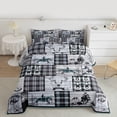 thumbnail image 2 of Erosebridal Western Bedding King Cowboy Horse Comforter Set Teen Boho Western Bull Cow Print Bedding Sets American Wild West Comforter Blue Farmhouse Buffalo Plaid Decor 2 Pillow Cases, 2 of 7