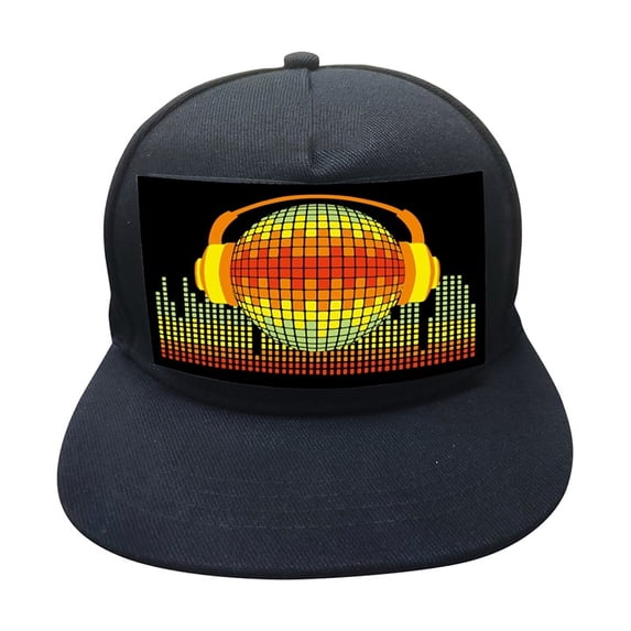 Pretty Comy Light Up Sound Activated Baseball Cap DJ LED Flashing Hat With Detachable Screen For Man Woman