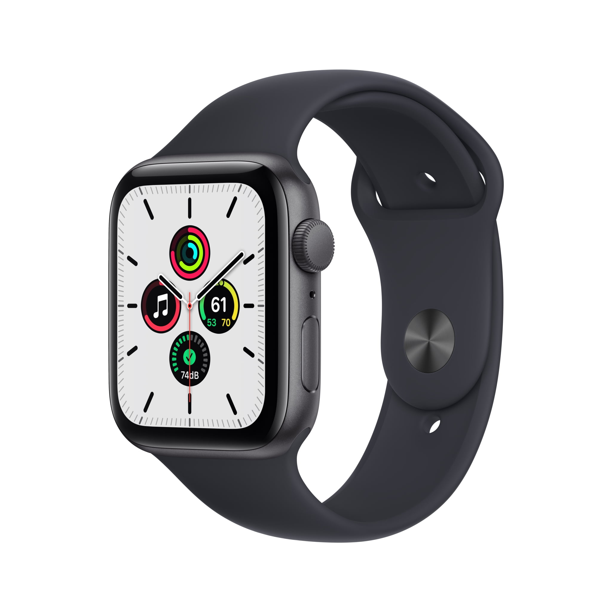 Apple Watch SE (1st Gen) GPS, 44mm Space Gray Aluminum Case with Midnight Sport Band - Regular