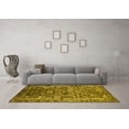 thumbnail image 3 of Ahgly Company Indoor Square Oriental Yellow Industrial Area Rugs, 6' Square, 3 of 4