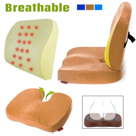 Magnet therapy Seat Cushion and Lumbar Support For Car Office Computer Chair Wheelchair Orthopedic Memory Foam Pillow Tailbone, Coccyx & Sciatica Pain Relief Washable Cover