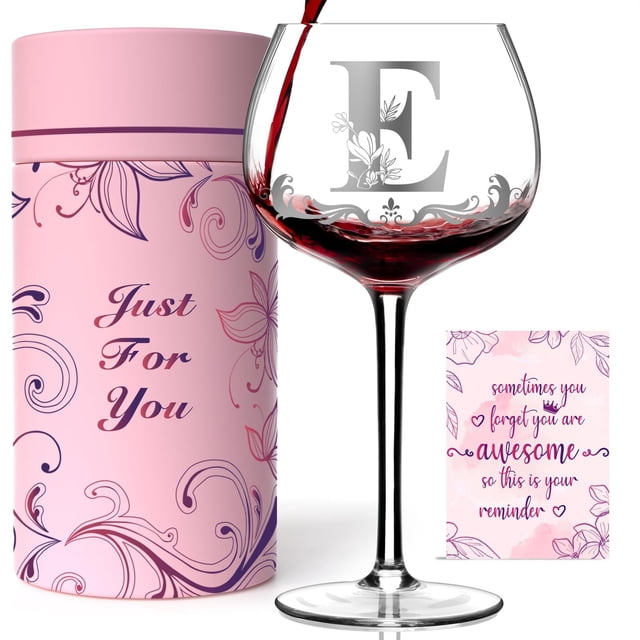Copa de vino Gumry personalizada con monograma letra E 470 ml
