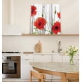thumbnail image 6 of Red Poppy Floral Canvas Wall Art for Bedroom Bathroom Vintage Rustic Wood Picture Print Painting Artwork for Living Room,Kitchen,Office,Stretched and Framed 16"x16", 6 of 6