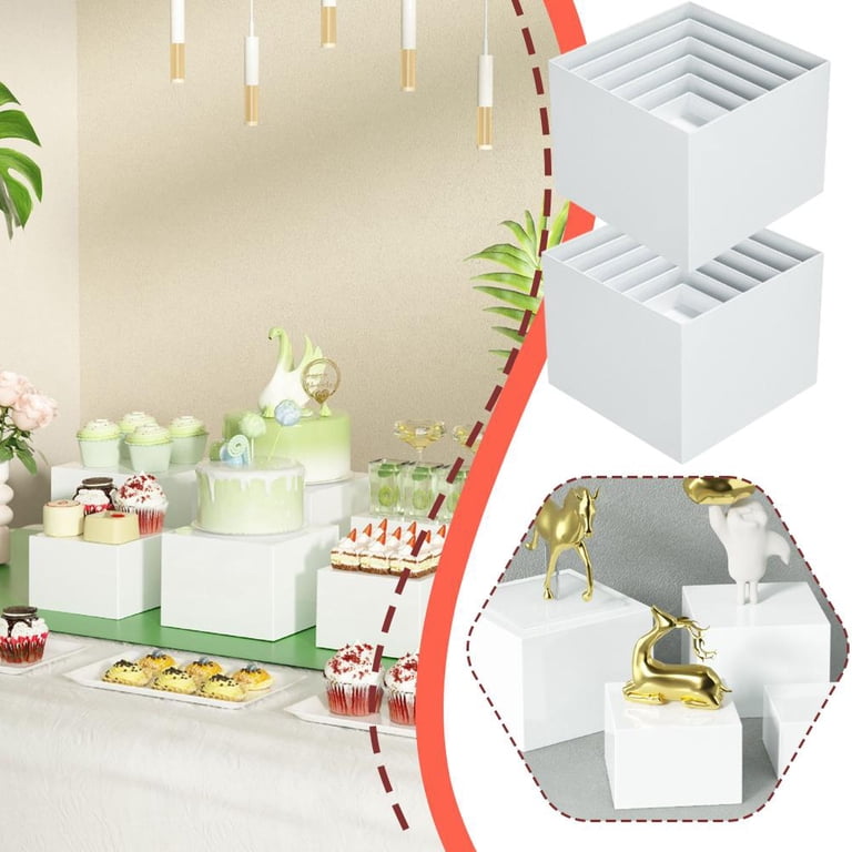 Buffet Risers 6 PCS , Large Food Risers For Buffet Table Acrylic Riser