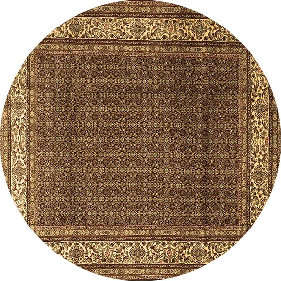 Ahgly Company Indoor Round Persian Brown Traditional Area Rugs, 4' Round