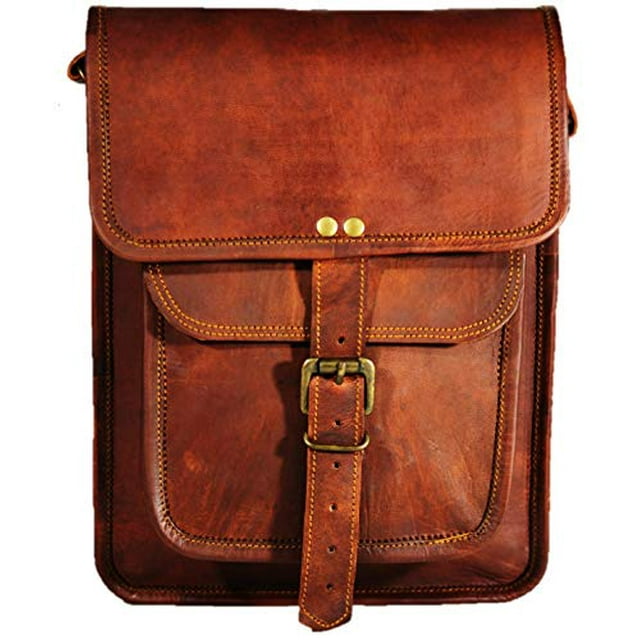 Satchel and Fable Leather I Pad Messenger Tablet Cross Body Shoulder Bag 11 Inch