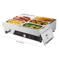 thumbnail image 1 of VEVOR Commercial Food Warmer, 1500W Electric Stainless Steel Steam Food Warming with Lid, 6-Pan Fast Heating Countertop Buffet Bain Marie with Power Cord, 1 of 9