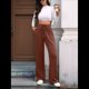 thumbnail image 4 of Pantalones Deportivos Casuales para Mujer, de Pierna , Holgados, con Cordón Ajustable, Cintura Alta, Elásticos y Bolsillos. Naranja Rojo S, 4 of 10