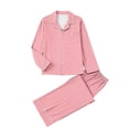 thumbnail image 3 of Horkkom Pajamas for Women Set 2 Piece Long Sleeve Button Dowm Shirts with Pocket Elastic Waist Pants Lounge Sets Loose Casual Pjs Sets XXL, 3 of 8