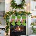 thumbnail image 6 of Neoyler Knitted Christmas Stockings with Letter Designs for Mantel or Tree and Long Lasting Holiday Decoration Suit for Filling with Gifts 17.7x10.2in Green, 6 of 6
