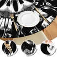thumbnail image 4 of Black White Tie Dye Mandala Pattern Round Fitted Tablecloth with Elastic Edge,Dining Table Cover Waterproof,Outdoor Round Tablecloth for Camping,Dining,Indoor and Outdoor, 4 of 7