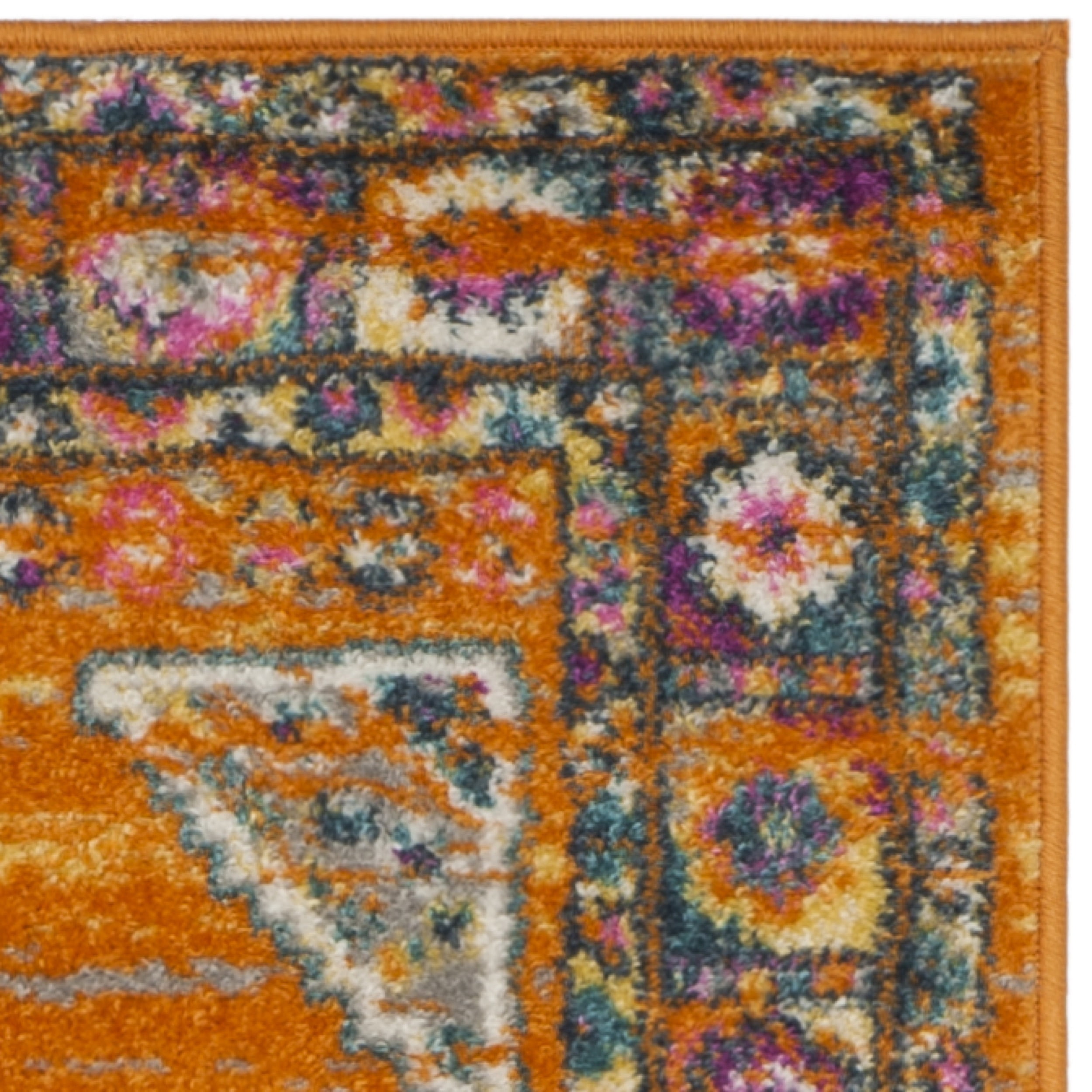 SAFAVIEH Madison Emmet Traditional Runner Rug, Orange/Fuchsia, 2'3" x 12'