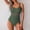 Light Green, variant on LYMAYTER Women One-Piece Swimsuit Solid Color Spliced Netting Skintight Sling Fashion for Swimwear S-2XL