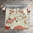 thumbnail image 2 of Ambesonne Vintage Quilted Coverlet 3 Pcs, Flowers Ornate Egg Shape, King Size, Dust Multicolor, 2 of 2