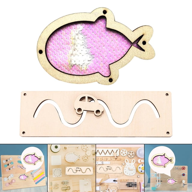 Activity Busy Board Sensory Educational Toys for Living Room Best Gifts+Kids Busy Board Sequins DIY Accessories Material Selection Toys Learns CUTICAT none